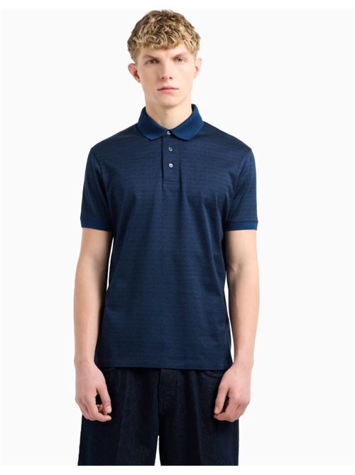 Polo in jersey jacquard lettering all over Emporio Armani | EM000788 AF12916.FB224